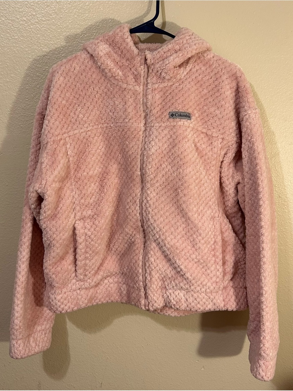 Columbia Women’s Zip Up Hooded Fleece Jacket with Plush Texture Size Large